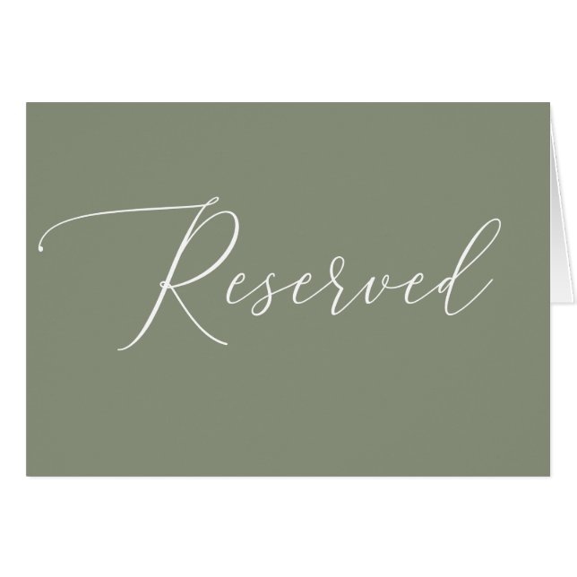 Sage Green Reserved Wedding Sign | Elegant Script (Devant Horizontal)