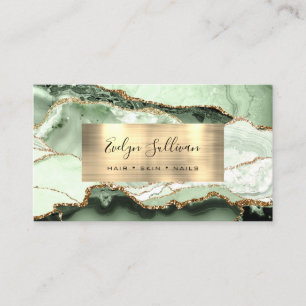 Sage Green Shades et Gold Agate Carte de visite