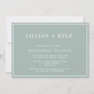 Sage Green Simple Chic Rehearer Dîner Invitation