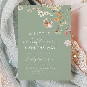 Sage Green Un Petit Baby shower Fleur sauvage