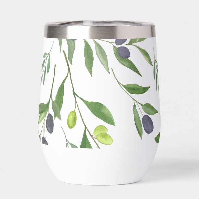 Sage Green Watercolor French Country Olive Pattern (Arrière)