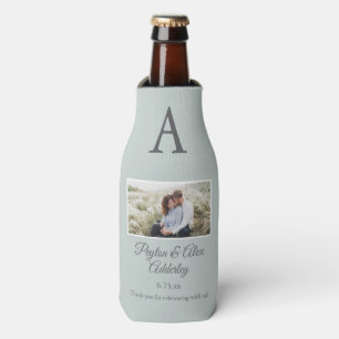 Sage Green Wedding Favoriser Photo Bottle Glacière