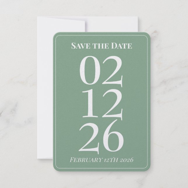 Sage Green Whimsical Wedding Enregistrer la carte  (Devant)