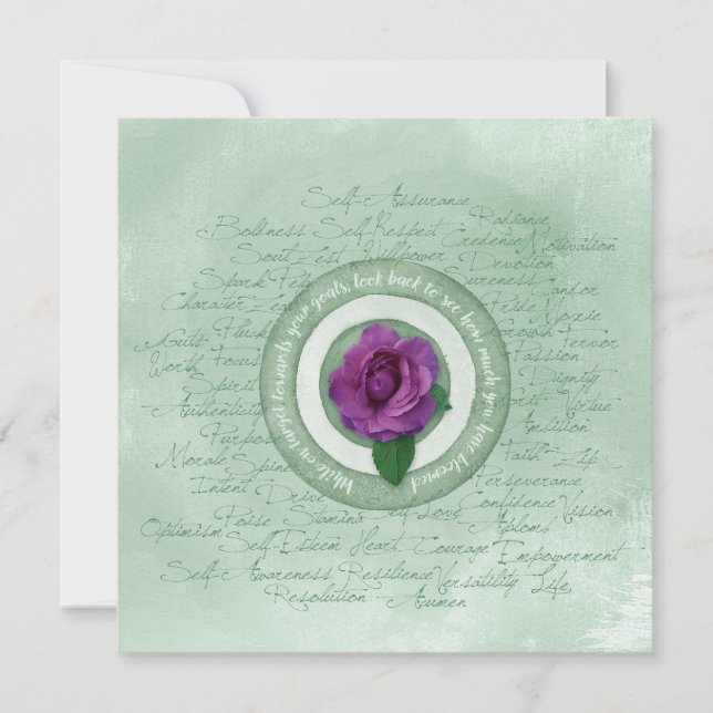 Sage Green with Purple Rose Empowerment Quote  (Devant)