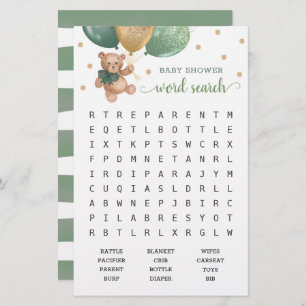 Sage Green Word Recherche Scramble Jeu Teddy Bear