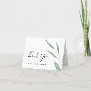 Sage Greenery Carte de remerciements Mariage botan
