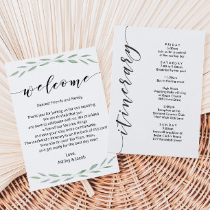 Sage Greenery Mariage Bienvenue Lettre, Itinéraire
