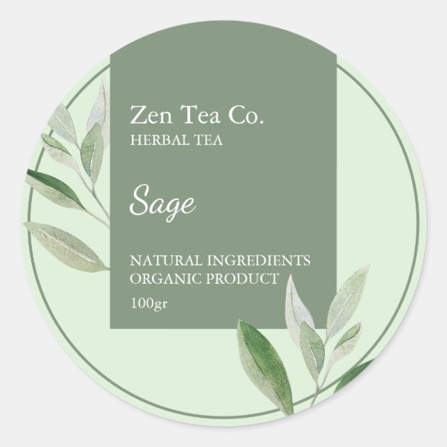 Sage Herbal Tea Étiquette (Devant)