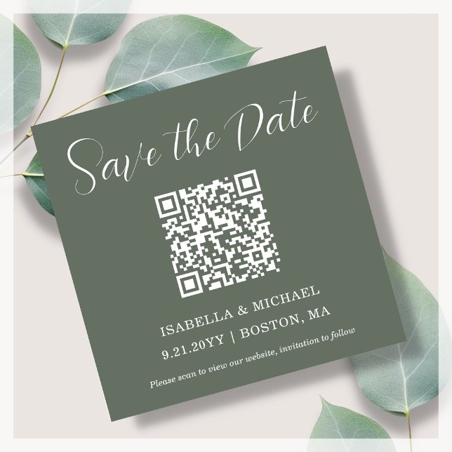 Sage minimal | Enregistrer la date | Magnet de cod (Créateur téléchargé)