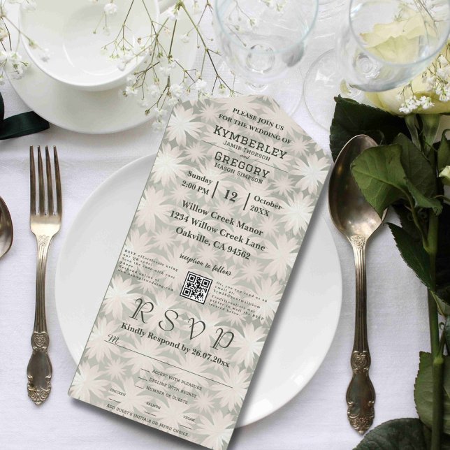 Sage Modèle floral géométrique Courrier électroniq (Créateur téléchargé)