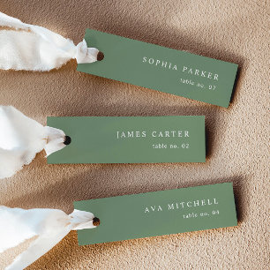 Sage moderne Vert Mariage Nom Cartes de Place