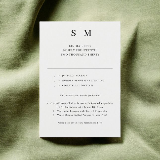 Sage Monogramme Mariage classique RSVP (Créateur téléchargé)