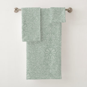 Sage on Sage Art Nouveau Floral sans joint
