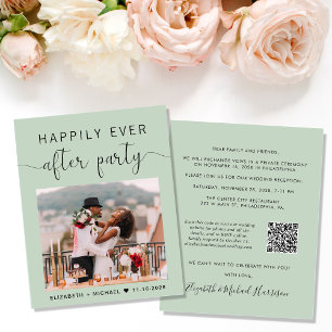 Sage Photo QR Code Mariage Réception Invitation