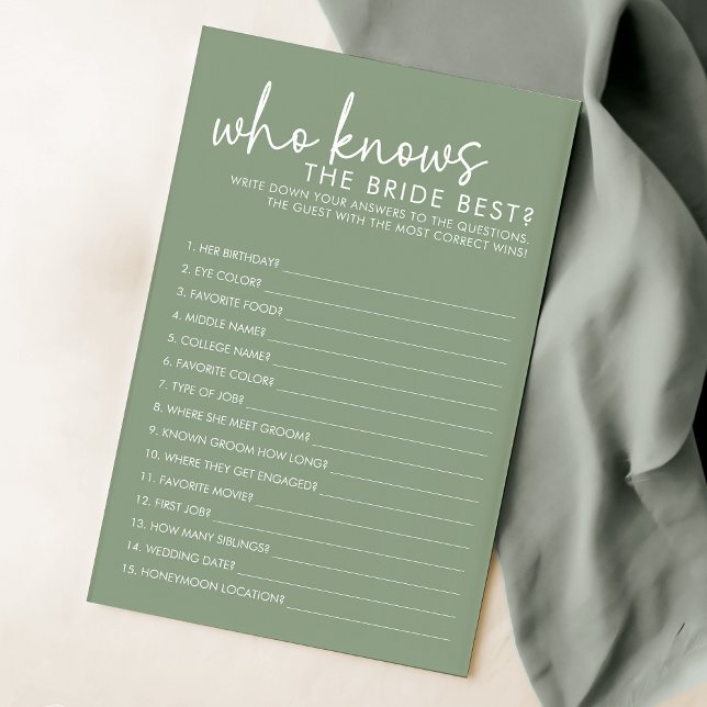 Sage Qui Connaît La Mariée Meilleur Jeu De Fête de (Créateur téléchargé)