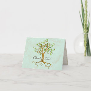 Sage Remercier Carte de note Swirl Tree Roots Anti