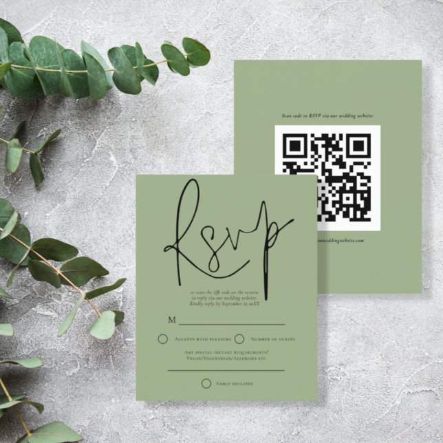 Sage RSVP du Mariage de code QR du script budgétai (Créateur téléchargé)