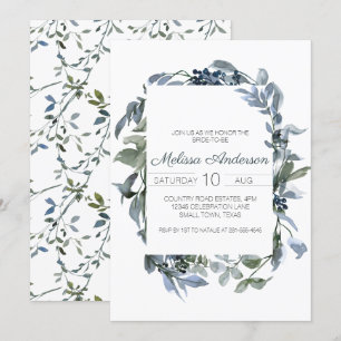 Sage Silver Green Floral Bridal Shower