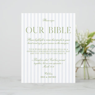 Sage Vert & Bleu Clair Mariage Notre Bible Signe