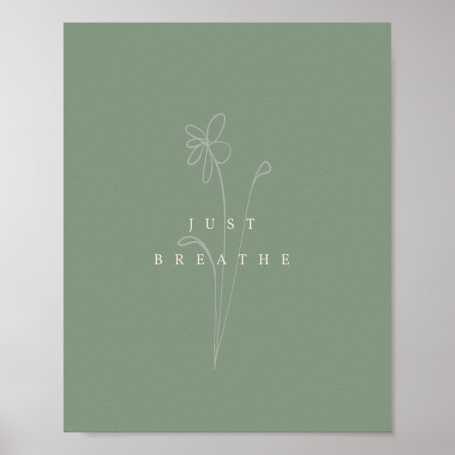 Sage Vert esthétique Just Breathe Poster Plante (Devant)