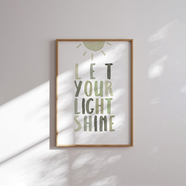 Sage vert laissez votre affiche brillante (Créateur téléchargé)