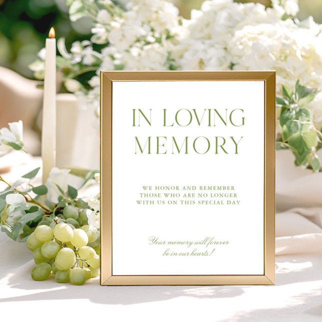 Sage Vert & Mariage Bleu En Symbole Mémoire Amoure (Sage Green & Blue Wedding In Loving Memory Sign)