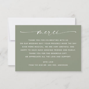 Sage Vert Merci Photo de mariage moderne dans le