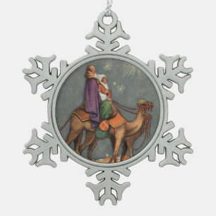 Sages, chameau Ornement flocon de neige Art vintag