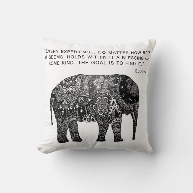 Sagesse d'éléphant de henné de Bouddha de coussin (Recto)