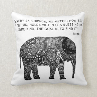 Sagesse d'éléphant de henné de Bouddha de coussin