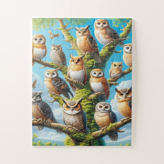 Sagesse du Puzzle de la Chouette des Bois (Vertical)