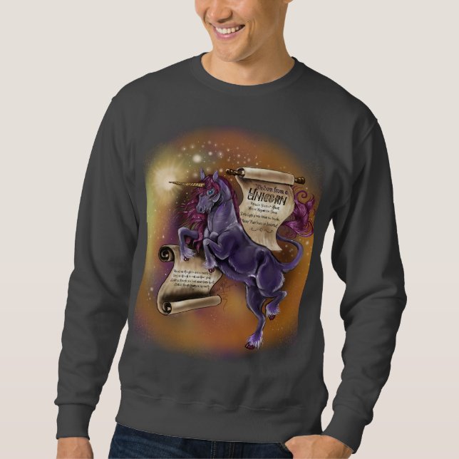 Sagesse d'un sweatshirt de base de Unicorn~men (Devant)