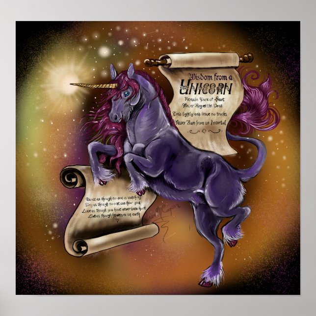 Sagesse d'une Licorne, Affiche Imprimée (Devant)