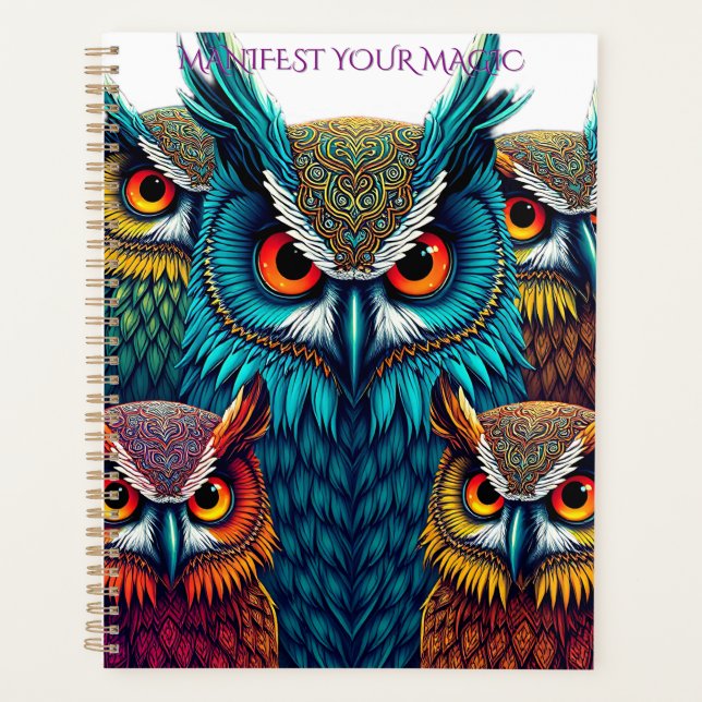 🦉 Sagesse sacrée du hibou - Journal de planificat (Devant)