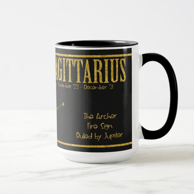 Saggitarius Zodiac Star Sign Mug (Droite)