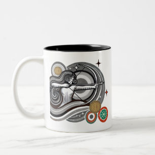 Sagittaire noir et blanc Zodiac Coffee Mug