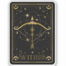 Sagittaire Zodiac Astrologie Sticker noir & blanc