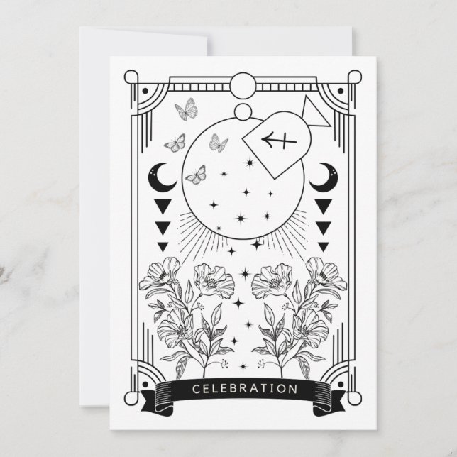 Sagittarius Anniversaire Fête Invitation (Devant)