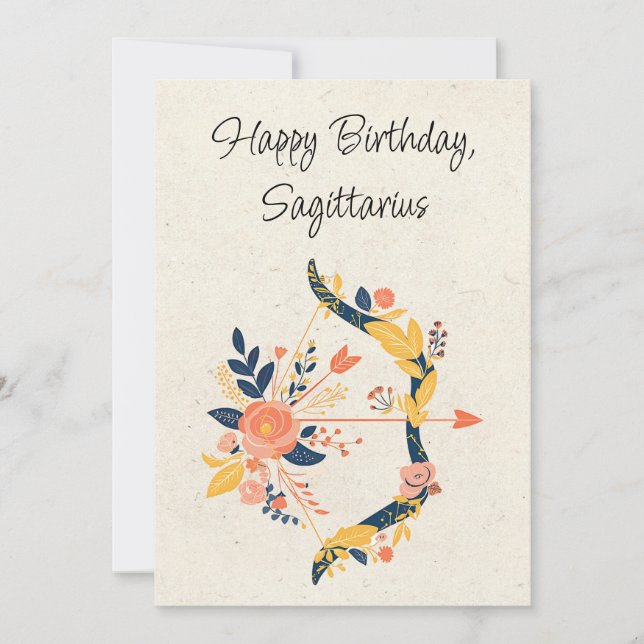 Sagittarius Archer Zodiac Carte Plat Anniversaire (Devant)