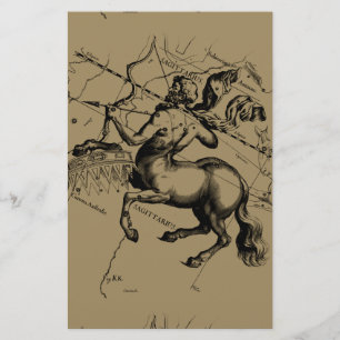 Sagittarius Constellation Carte Engraving Hevelius