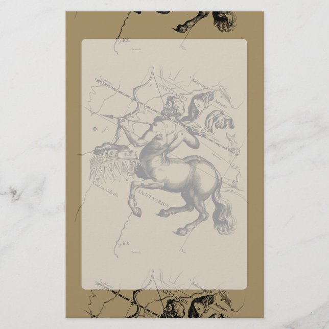 Sagittarius Constellation Carte Engraving Hevelius (Devant)