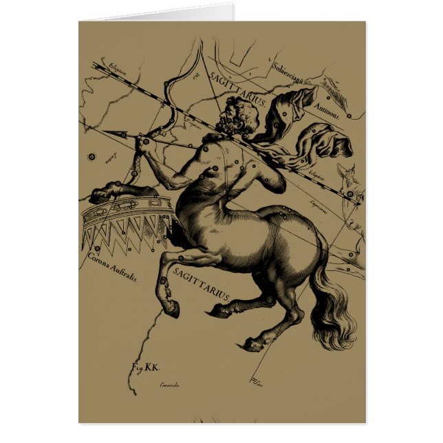 Sagittarius Constellation Hevelius 1690 Engraving (Devant)