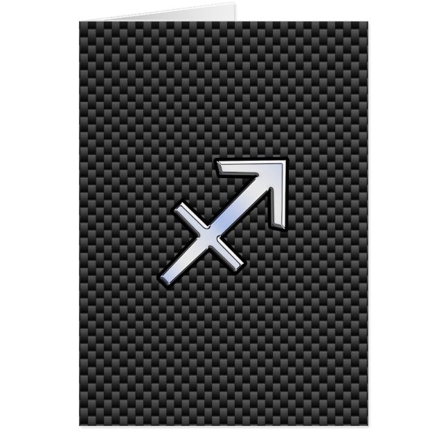 Sagittarius signe Zodiac Noir en fibre de carbone (Devant)
