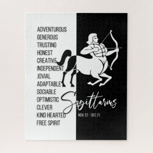 Sagittarius signe zodiaque, Puzzle noir et blanc