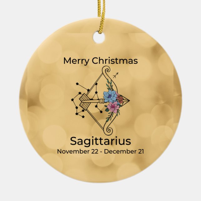Sagittarius Vintage inspiré ornement de Noël (Devant)