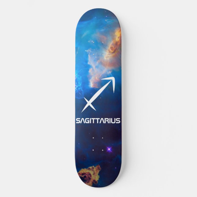 Sagittarius Zodiac Blue Skateboard (Recto)