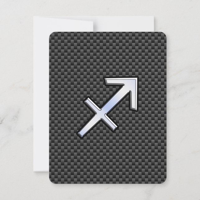 Sagittarius Zodiac Sign Black Carbon Fiber Print (Devant)