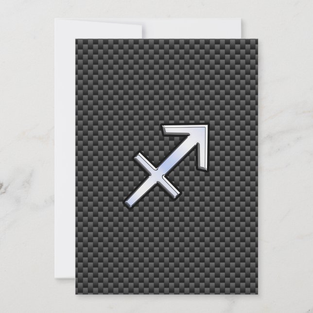 Sagittarius Zodiac Sign Black Carbon Fiber Print (Devant)