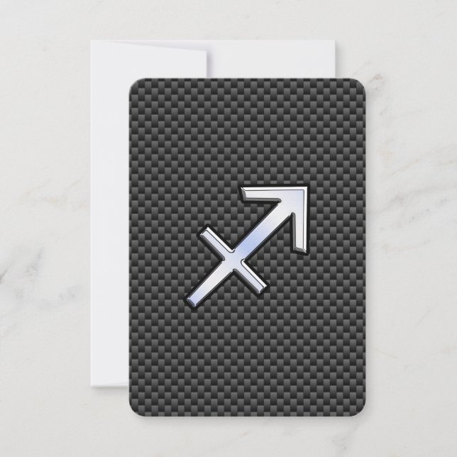 Sagittarius Zodiac Sign Black Carbon Fiber Print (Devant)