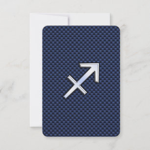 Sagittarius Zodiac Sign on Blue Carbon Fibre Print